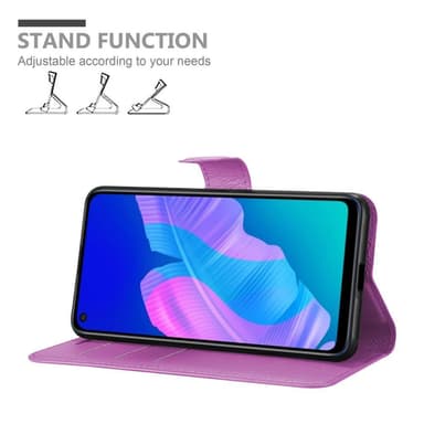 Huawei P40 LITE E Suojakuori Lompakkokotelo (Violetti)