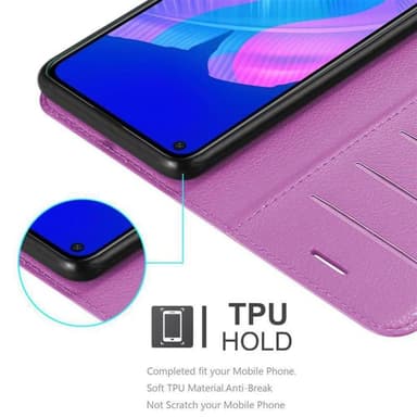 Huawei P40 LITE E Suojakuori Lompakkokotelo (Violetti)
