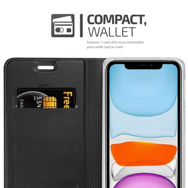 iPhone 11 Suojakuori Lompakkokotelo (Musta)