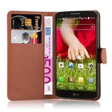 LG G2 Suojakuori Lompakkokotelo (Ruskea)