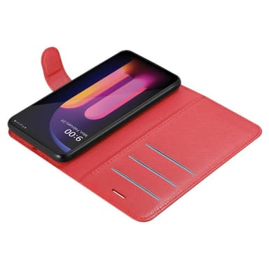 LG V60 ThinQ Suojakuori Lompakkokotelo (Punainen)