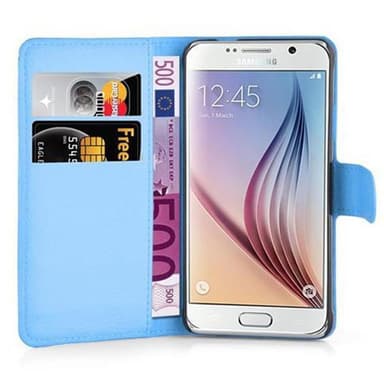 Samsung Galaxy S6 Suojakuori Lompakkokotelo (Sininen)