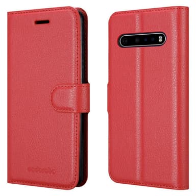LG V60 ThinQ Suojakuori Lompakkokotelo (Punainen)