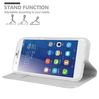 Honor 6 PLUS Suojakuori Lompakkokotelo (Hopea)
