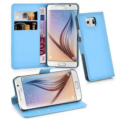 Samsung Galaxy S6 Suojakuori Lompakkokotelo (Sininen)