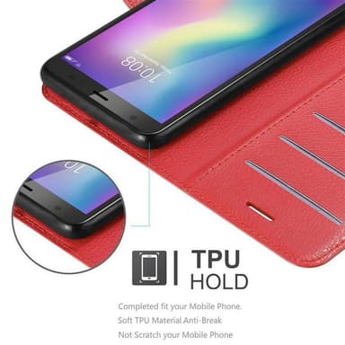 ZTE Blade A5 2019 Suojakuori Lompakkokotelo (Punainen)