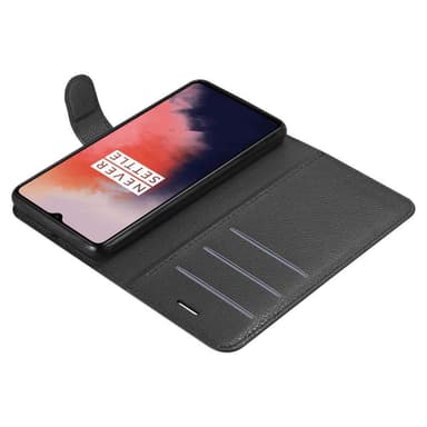 OnePlus 7T Suojakuori Lompakkokotelo (Musta)