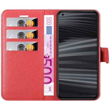 Realme GT 2 PRO Suojakuori Lompakkokotelo (Punainen)