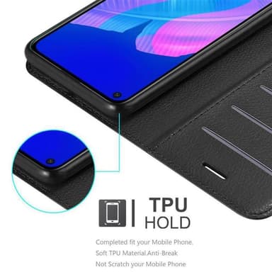 Huawei P40 LITE E Suojakuori Lompakkokotelo (Musta)