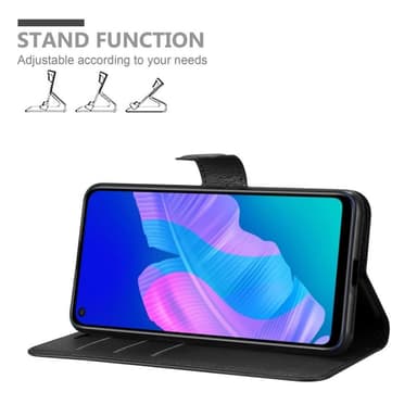 Huawei P40 LITE E Suojakuori Lompakkokotelo (Musta)