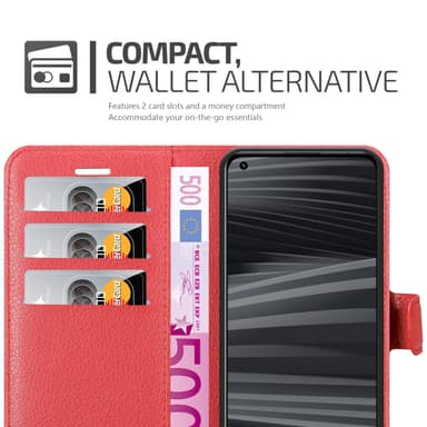 Realme GT 2 PRO Suojakuori Lompakkokotelo (Punainen)
