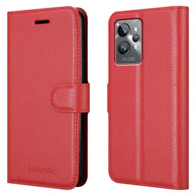 Realme GT 2 PRO Suojakuori Lompakkokotelo (Punainen)