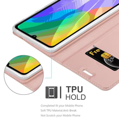 Huawei Y6P Suojakuori Lompakkokotelo (Vaaleanpunainen)