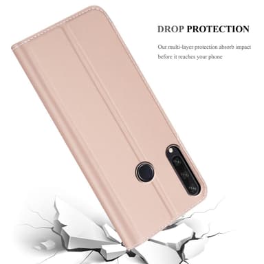 Huawei Y6P Suojakuori Lompakkokotelo (Vaaleanpunainen)
