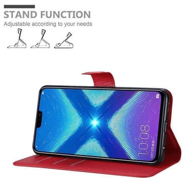 Honor 8X Suojakuori Lompakkokotelo (Punainen)