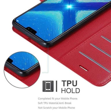 Honor 8X Suojakuori Lompakkokotelo (Punainen)