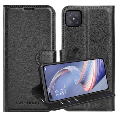 Oppo A92s Suojakuori Lompakkokotelo (Musta)