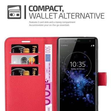 Sony Xperia XZ2 Suojakuori Lompakkokotelo (Punainen)