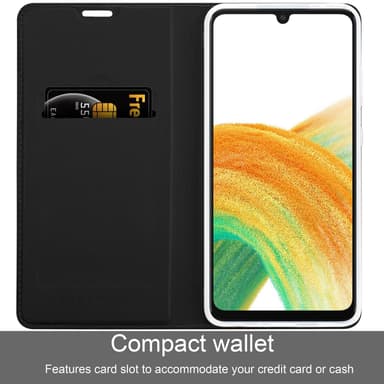 Samsung Galaxy A33 5G Suojakuori Lompakkokotelo (Musta)