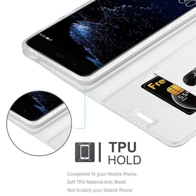 Huawei P10 PLUS Suojakuori Lompakkokotelo (Hopea)