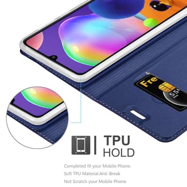Samsung Galaxy A31 Suojakuori Lompakkokotelo (Sininen)