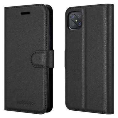 Oppo A92s Suojakuori Lompakkokotelo (Musta)