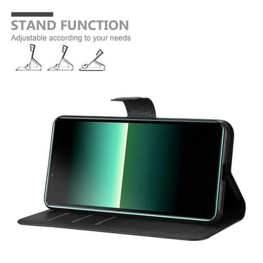Sony Xperia 10 II Suojakuori Lompakkokotelo (Musta)