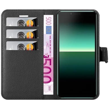 Sony Xperia 10 II Suojakuori Lompakkokotelo (Musta)