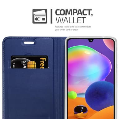 Samsung Galaxy A31 Suojakuori Lompakkokotelo (Sininen)