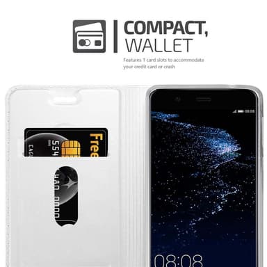 Huawei P10 PLUS Suojakuori Lompakkokotelo (Hopea)