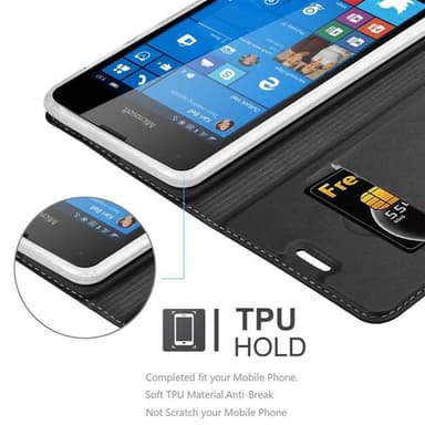 Nokia Lumia 550 Suojakuori Lompakkokotelo (Musta)