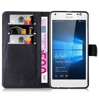 Nokia Lumia 850 Suojakuori Lompakkokotelo (Musta)