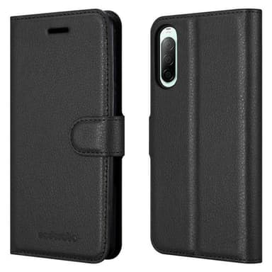 Sony Xperia 10 II Suojakuori Lompakkokotelo (Musta)