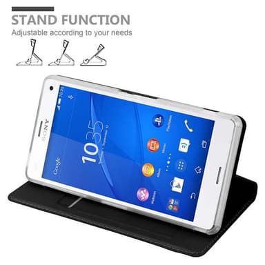 Sony Xperia Z3 Suojakuori Lompakkokotelo (Musta)