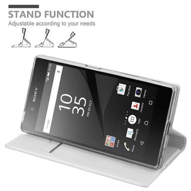 Sony Xperia Z5 Suojakuori Lompakkokotelo (Hopea)