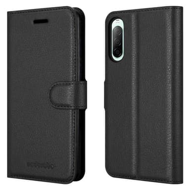 Sony Xperia 10 II Suojakuori Lompakkokotelo (Musta)