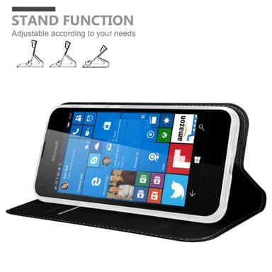 Nokia Lumia 550 Suojakuori Lompakkokotelo (Musta)