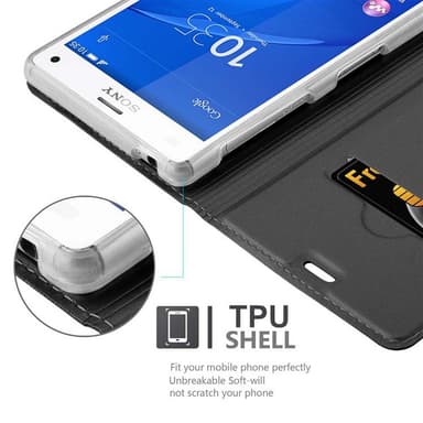Sony Xperia Z3 Suojakuori Lompakkokotelo (Musta)