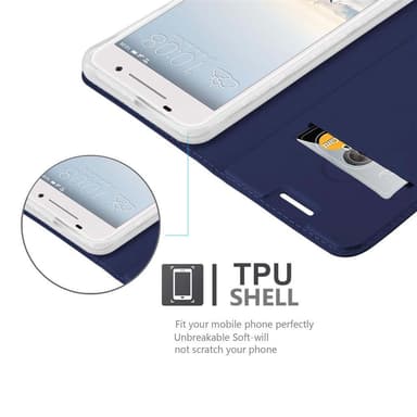 HTC ONE A9 Suojakuori Lompakkokotelo (Sininen)