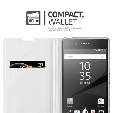 Sony Xperia Z5 Suojakuori Lompakkokotelo (Hopea)