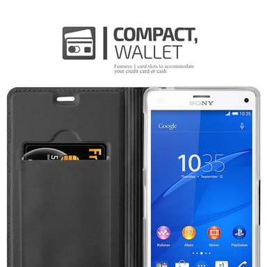 Sony Xperia Z3 Suojakuori Lompakkokotelo (Musta)