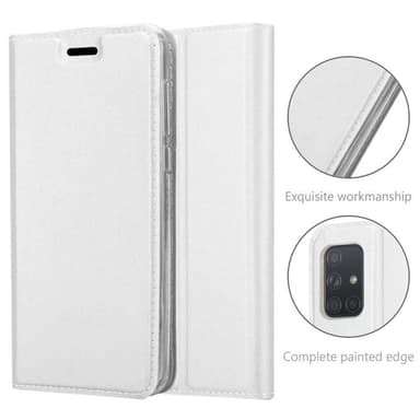 Samsung Galaxy A71 4G Suojakuori Lompakkokotelo (Hopea)
