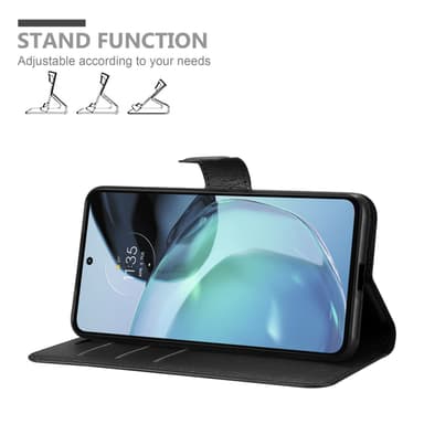 Motorola MOTO G72 Suojakuori Lompakkokotelo (Musta)