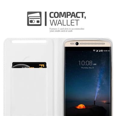 ZTE Axon 7 Suojakuori Lompakkokotelo (Hopea)