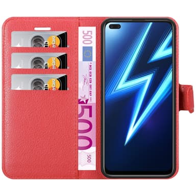 Realme 6 PRO Suojakuori Lompakkokotelo (Punainen)