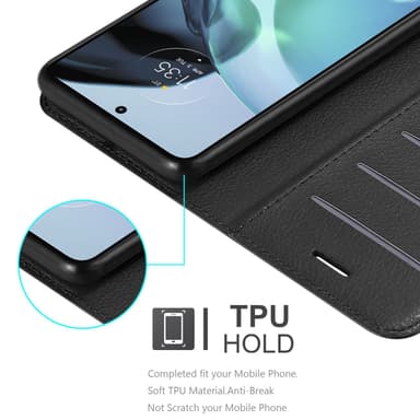 Motorola MOTO G72 Suojakuori Lompakkokotelo (Musta)
