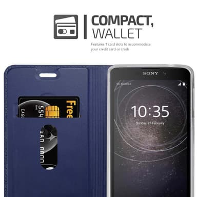 Sony Xperia L2 Suojakuori Lompakkokotelo (Sininen)