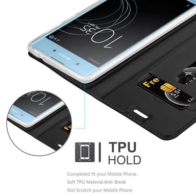Sony Xperia XA1 Suojakuori Lompakkokotelo (Musta)