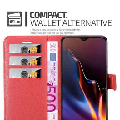 OnePlus 7 Suojakuori Lompakkokotelo (Punainen)