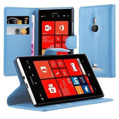 Nokia Lumia 925 Suojakuori Lompakkokotelo (Sininen)